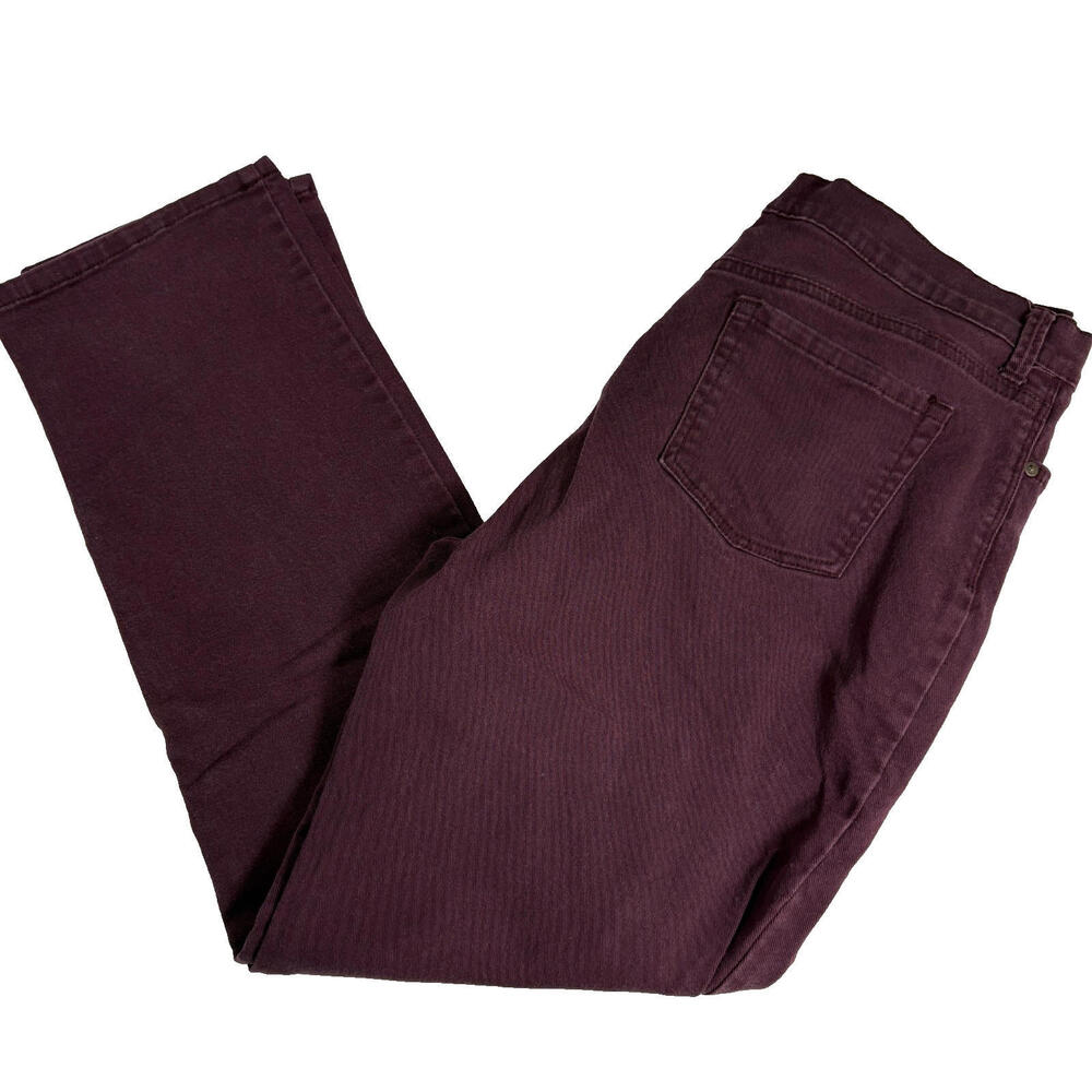Gloria Vanderbilt Womens Jeans Sz 14 Burgundy Amanda High Rise Straight Plus Y2K